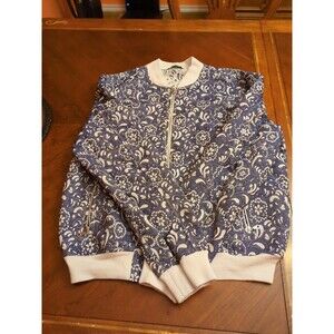 Mens L Jacket Paisley & Gray Bomber Zip Up